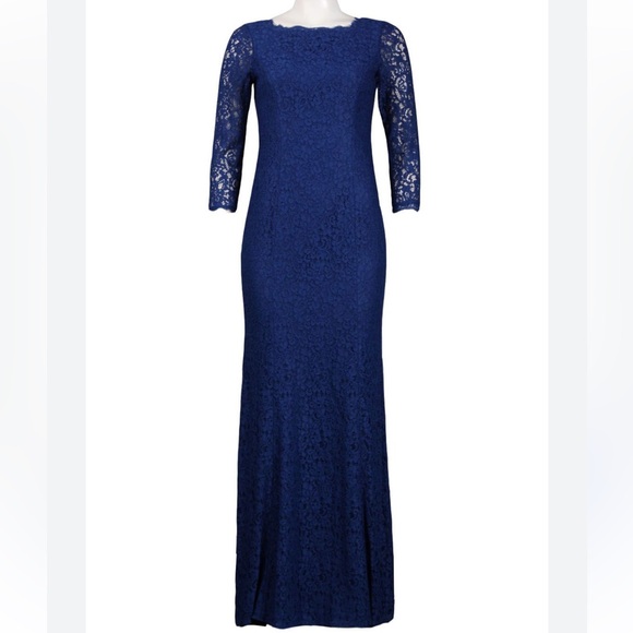 Adrianna papell navy blue lace maxi dress size 10  formal mother of the bride - Picture 1 of 16